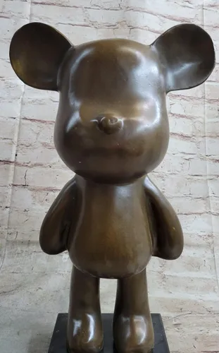 Vista 5 de EUROPEAN BRONZE Escultura encantadora de Mickey Mouse de dibujos animados de Finery Escultura de brillo Hot Cast por Think Bronze