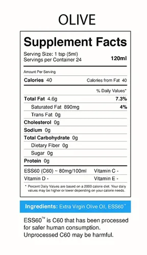 Vista 2 de SES Research Combo de C60 - Aceite de oliva súper antioxidante y aceite MCT derivado de coco 100% orgánico - 5.1 fl oz