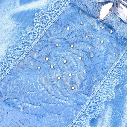 Vista 4 de GJDAMFD Disfraz de princesa de mariposa azul con accesorios para niñas pequeñas