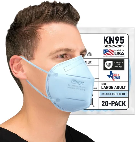 Vista 14 de AccuMed BNX KN95 Face Masks Made in USA (Adult Large, Adult Medium, Kids Small) (Earloop) (Model: E95/E95M/E95S)