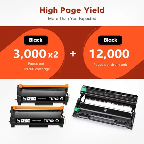 Vista 3 de Toner Kingdom Cartucho de tóner compatible TN760 y tambor DR730 para impresora Brother TN760 TN-760 TN730 TN-730 DR730 para impresora Brother