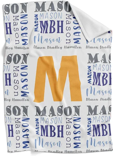 Vista 9 de Manta de bebé personalizada de béisbol para niños, regalos personalizados para bebés con nombre, mantas de vellón con monograma (béisbol 173)