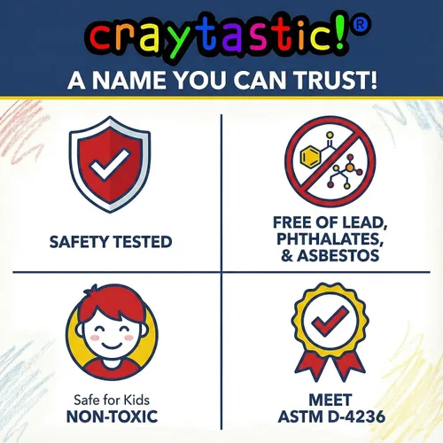 Vista 3 de Craytastic! 48 crayones a granel (12 juegos de 4 paquetes), paquete a granel de crayones para aula, niños, recuerdos de fiesta, paquetes de crayones