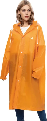 Vista 2 de UNIQUEBELLA EVA Raincoat Waterproof Rain Poncho Reusable Unisex for Women Long Rain Cape
