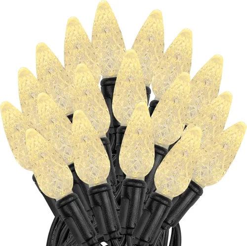 Vista 39 de Novelty Lights - Mini juego de 70 luces C6 LED de Navidad, serie de luces de grado comercial para exteriores, cable verde, 24 pies