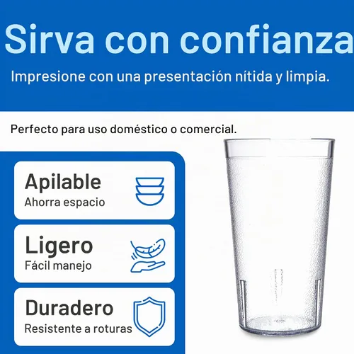 Vista 3 de Carlisle Vaso de plástico, 16 onzas, textura de guijarros, apilable