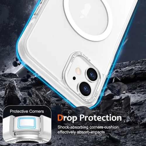 Vista 462 de Anuck - Funda magnética para iPhone 11 compatible con MagSafe, carcasa trasera mate translúcida dura, borde de TPU, delgada, resistente a impactos