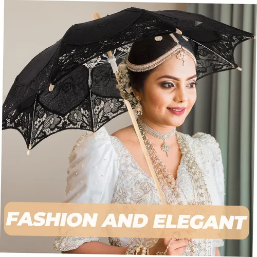 Vista 2 de SEWACC 2pcs Lace Umbrella Manual Fabric Decorate