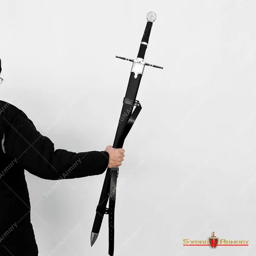 Vista 6 de Versión limitada Geralt Silver Sword Monster Slayer Réplica con grabado Cosplay