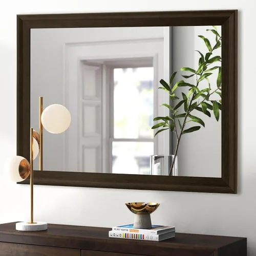 Vista 8 de CULER Espejo de pared de madera blanca para baño, espejos colgantes rectangulares de 20 x 16 pulgadas con marco de madera para sala de estar Blanco