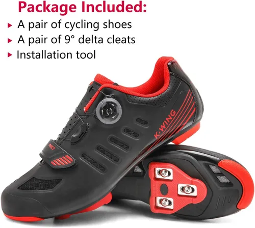 Vista 5 de Zapatos de ciclismo unisex compatibles con Pelaton para interiores, zapatos de bicicleta de carretera, zapatos de bicicleta de montaña para hombres