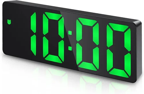 Vista 7 de AMIR Reloj despertador digital, reloj LED para dormitorio, reloj electrónico de escritorio con pantalla de temperatura, brillo ajustable, control