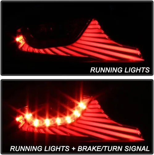 Vista 9 de ACANII - Para Infiniti G35 35GT Coupé 2003-2005 [Diseño de actualización de tubo LED] Luces traseras LED negras Lámparas de freno izquierda+derecha