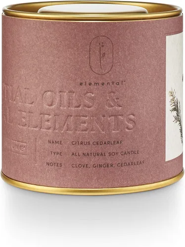 Vista 26 de ILLUME Elemental Collection, vidrio natural de hoja de cedro cítrico, vela de 11.5 onzas, 11.5 onzas, rojo