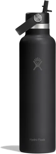 Vista 17 de Hydro Flask Botella de agua – Acero inoxidable aislado – Tapa flexible con pajita de boca estándar, antiderrames, a prueba de fugas y recargable
