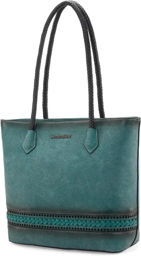 Vista 16 de Montana West Bolsas Tote Tejidas para Mujeres, Carteras y Bolsos de Mano con Bolsillo Trasero con Cremallera *Tejido negro