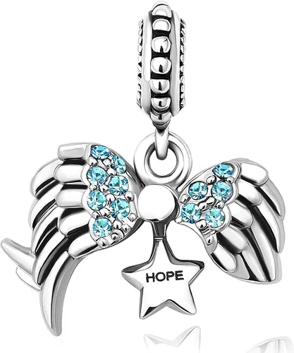 Vista 2 de Chili Jewelry Alas de ángel con dije de estrella de esperanza que se abre compatible con pulseras Pandora