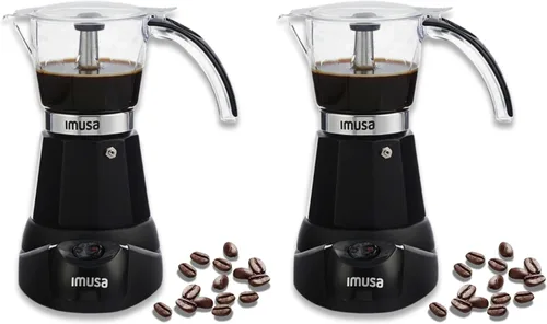 Vista 9 de Imusa - Máquina eléctrica para hacer espresso de 6 o 3 tazas, color negro, para café cubano, moka y bebidas de espresso