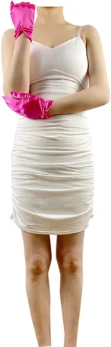 Vista 21 de Vestido de novia de satén para mujer, fiesta de ópera, guantes de los años 20, guantes hasta la muñeca