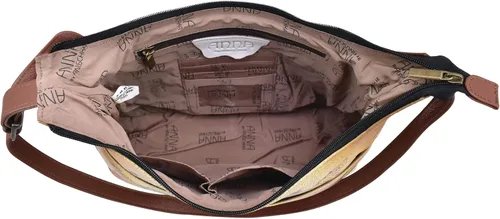 Vista 3 de Anna by Anuschka Bolsa mediana de cuero genuino para mujer, obra de arte original pintada a mano