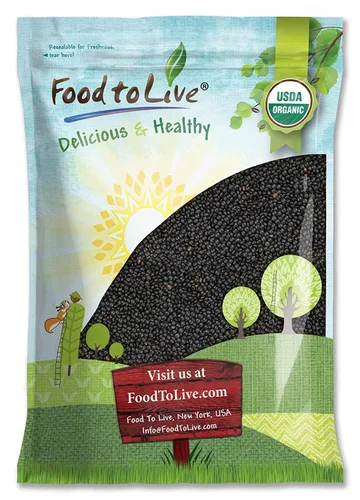Vista 9 de Food to Live Lentejas negras orgánicas, 8 onzas, sin OMG, legumbres secas enteras, crudas, germinables, kosher, veganas, legumbres a granel, negro