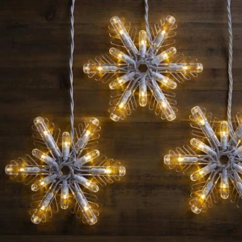 Vista 3 de GE Color Choice 8 unidades de mini copos de nieve LED multifunción que cambian