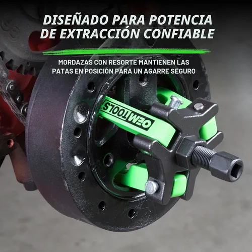 Vista 4 de OEMTOOLS 25090 juego de tirador de equilibrio armónico Spring-loaded Jaws, Comes in Storage Case, Removes Damper Pulleys in Tight Engine Compartments