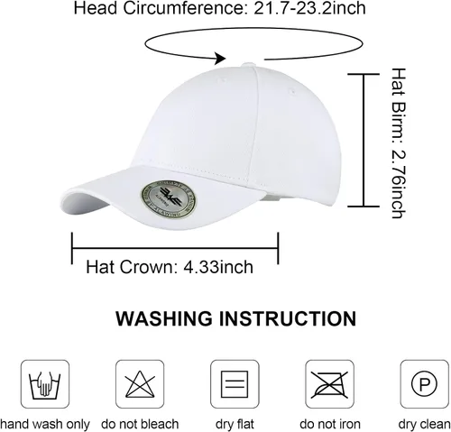 Vista 6 de ALAWING Gorra de béisbol plateada de tamaño ajustable para actividades al aire libre, algodón puro, resistente al sudor y transpirable, M