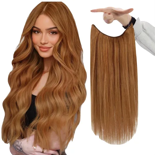 Vista 40 de Fshine - Extensiones de cabello con hilo invisible de 12 pulgadas, color rubio ceniza con reflejos de rubio decolorado, pieza de cabello humano real
