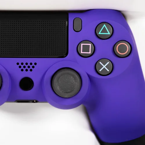 Vista 3 de Gamenetics Custom Purple Official Wireless Bluetooth Controller for PS4 Console - PC - Soft Touch - Un-Modded - Video Gamepad Remote