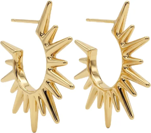 Vista 10 de VACRONA - Aretes tipo arracada de aro para mujer, chapados en oro de 14 quilates, diseño de Huggie 8 Cola de serpiente