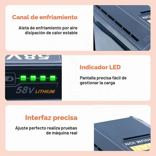 Vista 4 de DTK Reemplazo de batería 5AH para herramientas eléctricas inalámbricas de batería Echo 58V