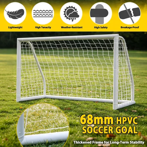 Vista 4 de ZENY Portería de fútbol portátil para patio trasero, 12 x 6 / 10 x 6.5 / 8 x 5 pies, red y marco de fútbol para niños y adultos para práctica