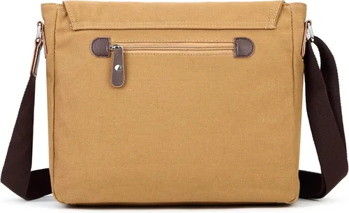 Vista 3 de Sechunk Bolso de lona pequeño de mensajero vintage, bolso de hombro para todos los días, bolsa bandolera para hombres y mujeres