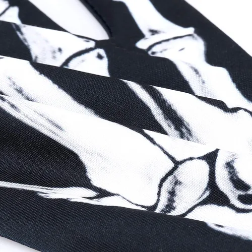 Vista 6 de AXBXCX Guantes de esqueleto de dedo completo para muñeca, guantes de baile largos de Halloween
