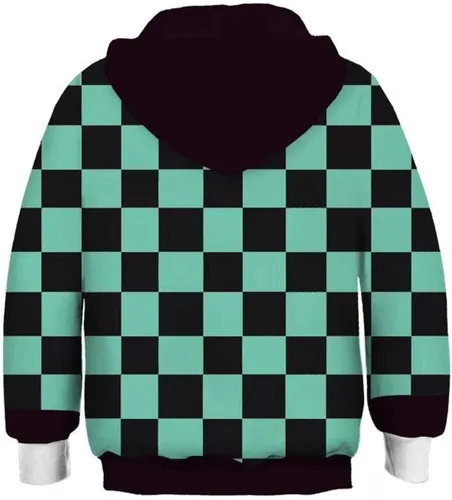 Vista 2 de Sudadera con capucha para niños Kamado Nezuko Tanjirou Zenitsu Giyuu, disfraz de anime cosplay