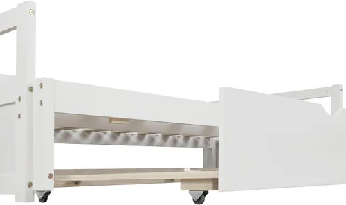 Vista 7 de Bellemave Sofá cama extensible con camas nido, marco de sofá cama de madera con nido extraíble, diseño de cama doble a king extensible para niños