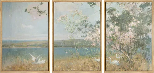 Vista 96 de SIGNWIN Lienzo enmarcado para pared, juego de arte de collage de hojas transparentes en blanco y negro, ilustraciones de naturaleza silvestre, arte