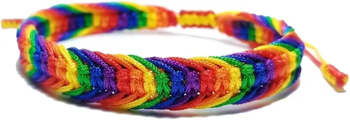 Vista 2 de LAMIBEE Pulsera tibetana con diseño de pansexualidad bisexual LGBT Proud Love Brazaletes de cuerda de amuleto y bohemio para mujeres y hombres