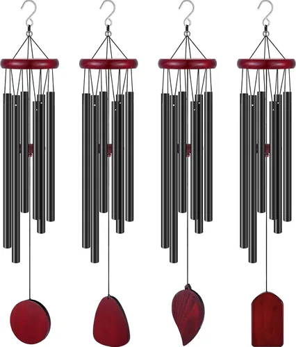 Vista 10 de Tatuo 4 Piezas Carillones de Viento Conmemorativos de 28 Pulgadas de Madera Carillones de Viento de Condolencia Regalo de Condolencias DIY