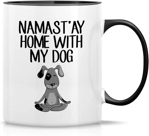 Vista 12 de Retreez Taza divertida – Namaste Namastay Home with My Dog Dogs Lover Meditación Yoga 11 Oz Tazas de café de cerámica – Divertido, sarcasmo