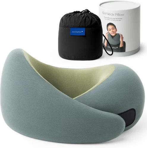 Vista 12 de Ostrichpillow Go Almohada Cervical, Almohadas de Viaje para Aviones, Almohada de Viaje de Espuma Viscoelástica Premium, Diseño Ergonómico 360º