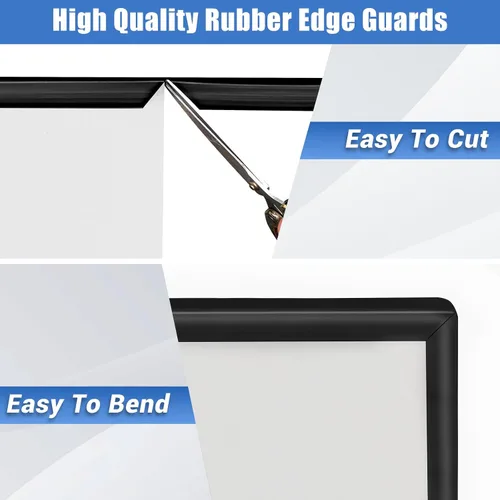 Vista 4 de Borde de goma protector, canal en U autoadhesivo de 1-1/2 pulgadas para maderas, bandas flexibles en forma de U para despegar y pegar, protector