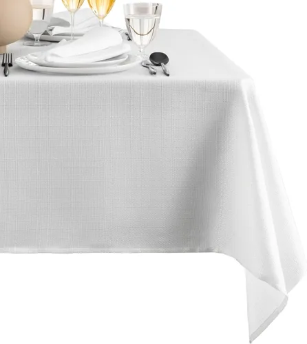 Vista 25 de Elrene Home Fashions - Mantel de textura sólida de laurel, resistente al agua y a las manchas, 60 x 102 pulgadas, rectangular, color gris pardo gris