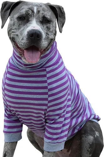 Vista 13 de Tooth & Honey Camisa para perros grandes, transpirable, de algodón y elastano, con cobertura completa debajo del vientre, para aliviar alergias