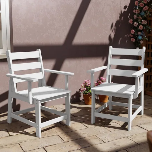 Vista 27 de GREENVINES Silla de comedor al aire libre HDPE, sillas sin brazos, negro