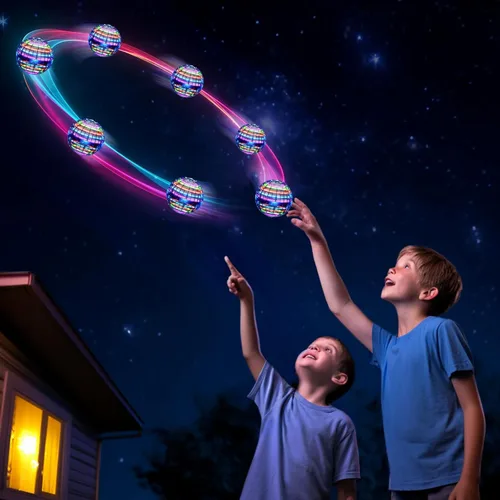 Vista 3 de Ivtivfu Bola de orbe voladora (azul, 2026 actualizada) con luces deslumbrantes, spinner mágico flotante, dron boomerang genial, globo cósmico