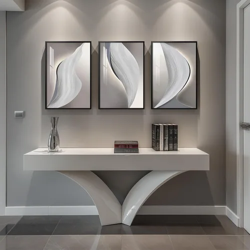 Vista 26 de Juego de arte moderno enmarcado de 3 piezas, arte abstracto de líneas geométricas en blanco y negro, pinturas artísticas de lujo contemporáneas