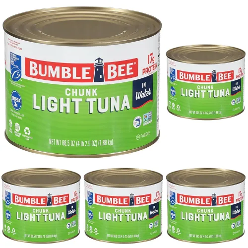 Vista 9 de Bumble Bee Atún Claro en Trozos en Aceite, Lata de 5 Onzas - Atún Listado Capturado Salvaje - 22g de Proteína por Porción - Mariscos Sostenibles