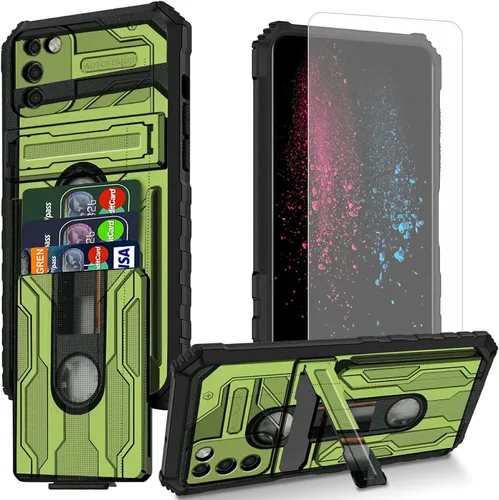 Vista 28 de Funda para teléfono Samsung Galaxy A54 con protector de pantalla, funda con ranura para tarjetas desmontable incorporada, con función atril, a